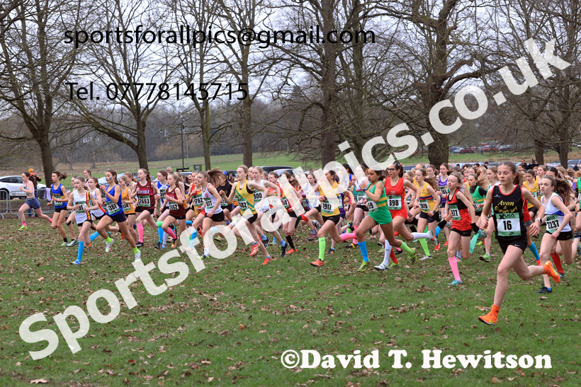Girls Under-13s 2026 UK CAU Inter Counties Cross Country, Wollaton Park, Nottingham. Photo: David T. Hewitson/Sports for All Pics